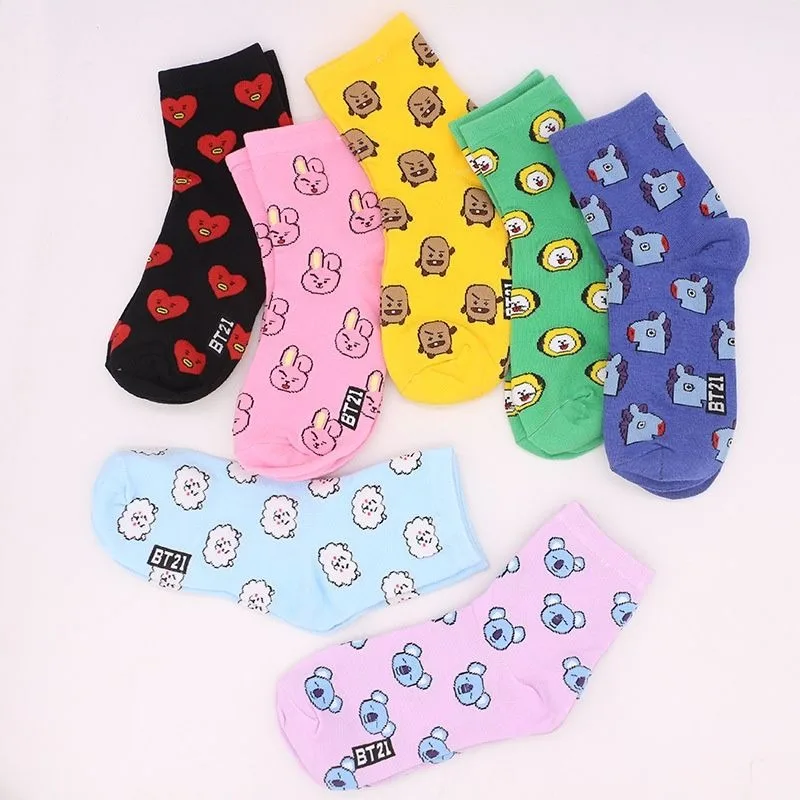Tippet Line - Kawaii BT21 Cartoon Sokken Leuke Mid