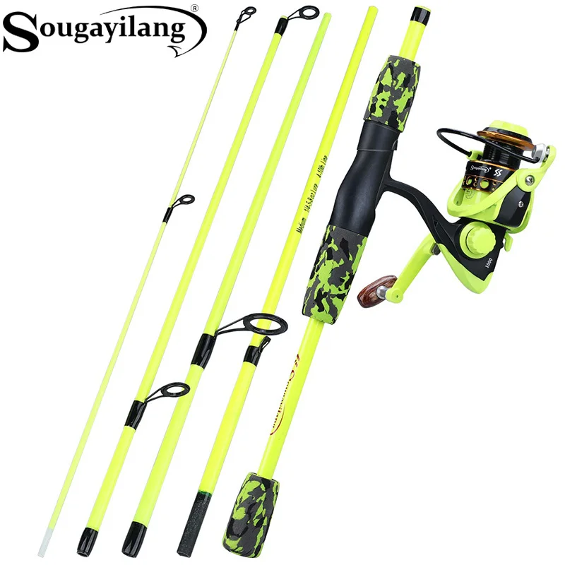 Fishing Line Spooler - Sougayilang Draagbare 5-delige rood/gele hengelset 170cm