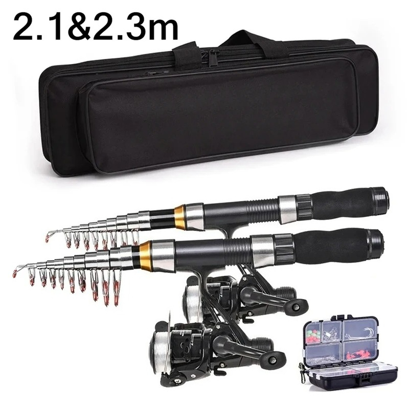 Fishing Line Box - BRAVMAK 2.1/2.3 mTelescopische Hengel Reel Combo