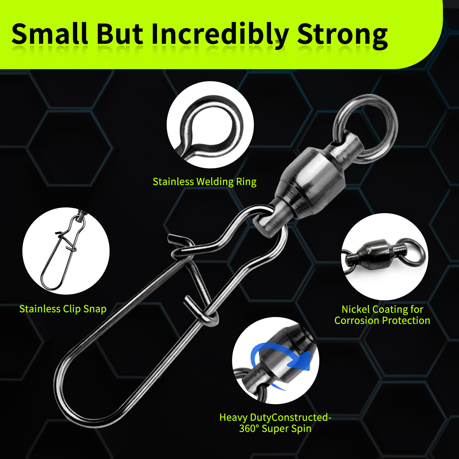 9KM 10PCS Kogellager Swivel Sn - Monofilament Line recensie en prijs
