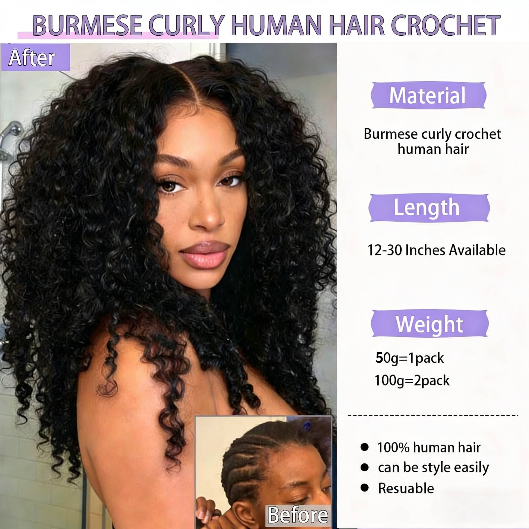Burmese krullende haakvlecht v - Braided Line recensie en prijs